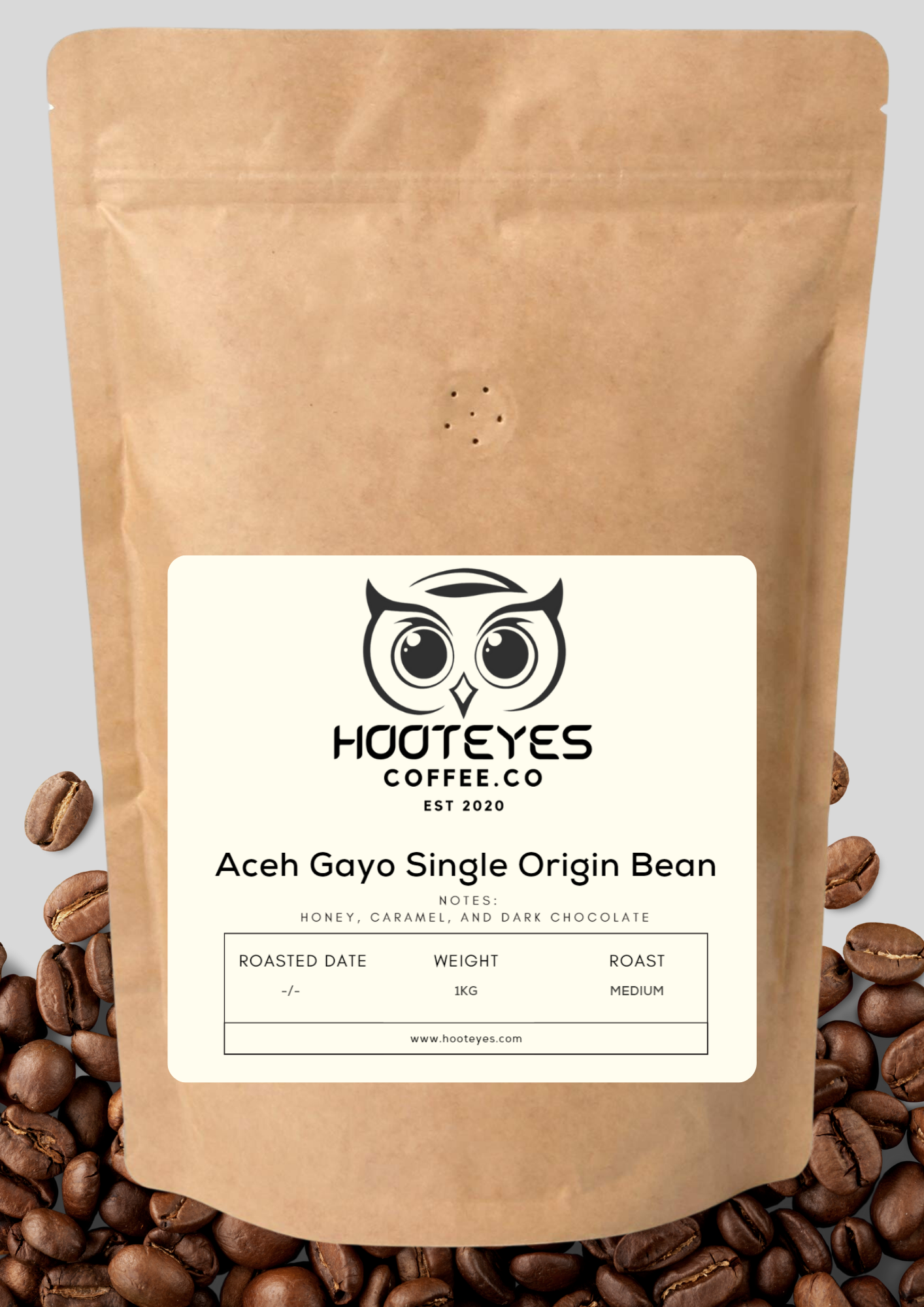 Aceh Gayo Single Origin Bean (Medium Roast) 100% Arabica, natural washed