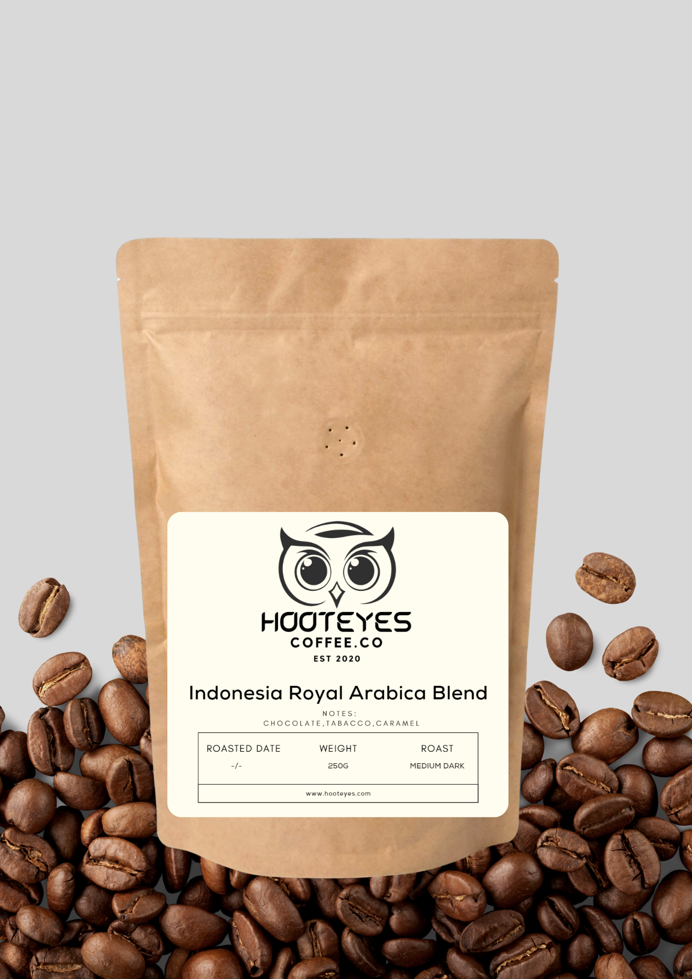 Indonesia Royal Arabica House Blend Bean (Dark Roast) 100% Arabica, natural washed