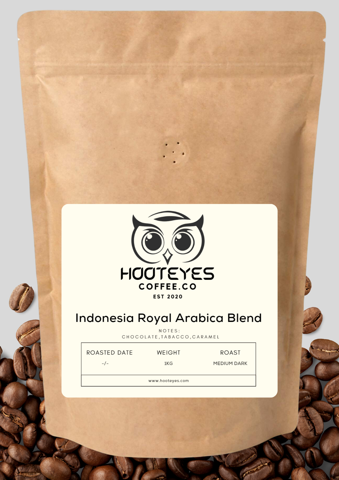 Indonesia Royal Arabica House Blend Bean (Dark Roast) 100% Arabica, natural washed