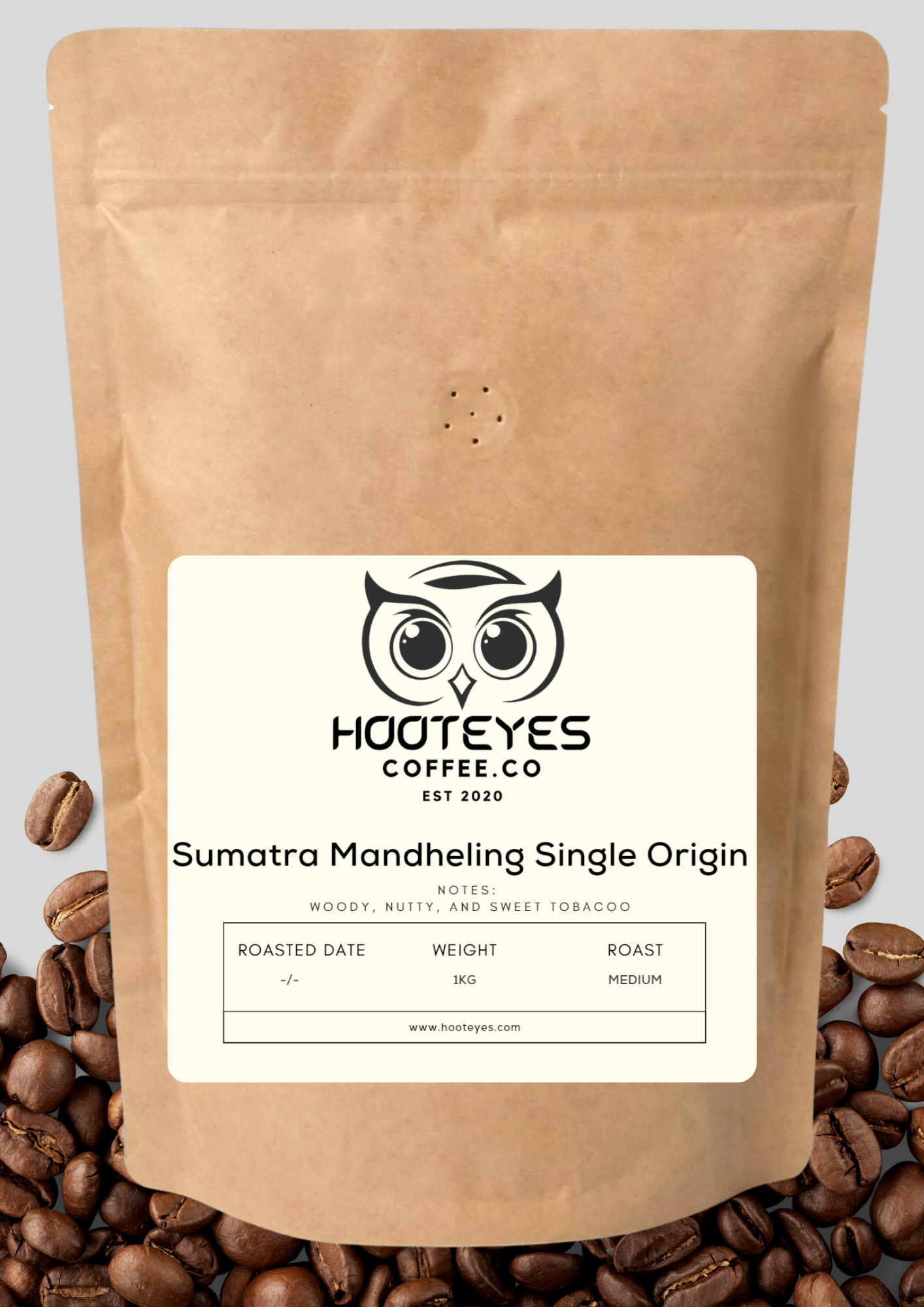 Sumatra Mandheling Single Origin Bean (Medium Roast) 100% Arabica, natural washed